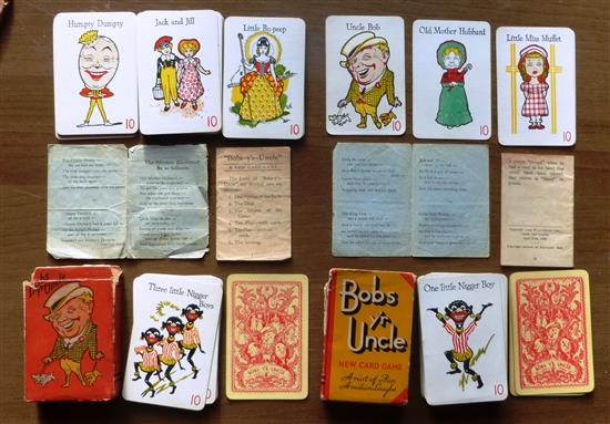 A 1935 Playing Card Game of Bobs yr Uncle based on eight nursery rhymes.